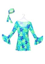 Plus Size Wild Flower 70s Retro Dress Costume