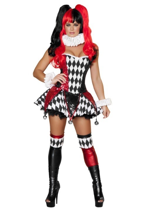 Women's 3pc Court Jester Cutie Costume