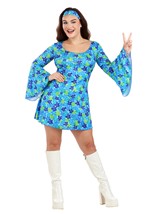 Women's 70s Wild Flower Dress Costume Alt 1