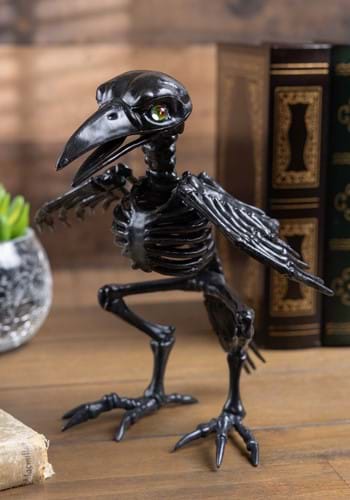 7" Black Crystal Eyes Crow Skeleton