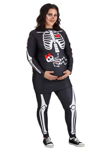 Plus Size Womens Maternity Skeleton Costume
