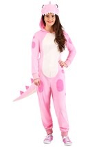 Women's Pink Dinosaur Onesie Alt 1
