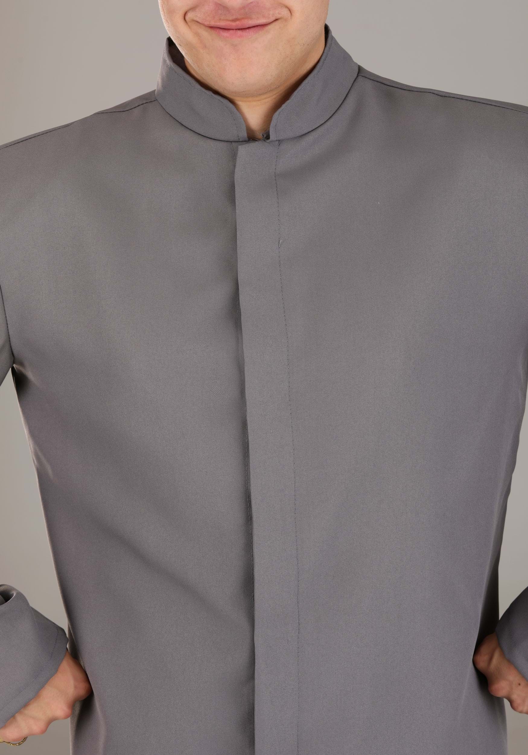 thumbnail image 2 of Mens Evil Doctor Costume Powers 60s Movie Villain Gray Suit Bald Cap Halloween 2 of 12