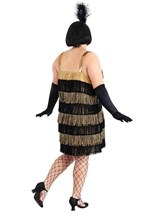 Plus Size Fringe Gold Flapper Costume