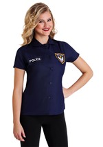 Women's Plus Size Police Shirt Costume Alt 1