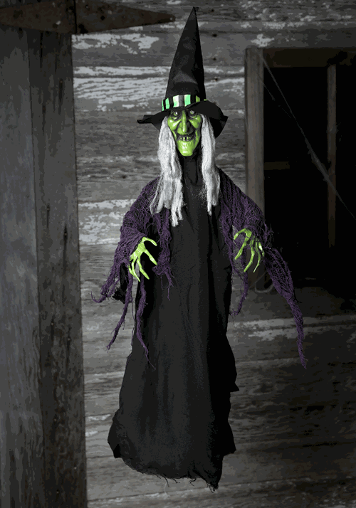 Animated Hanging Witch Prop