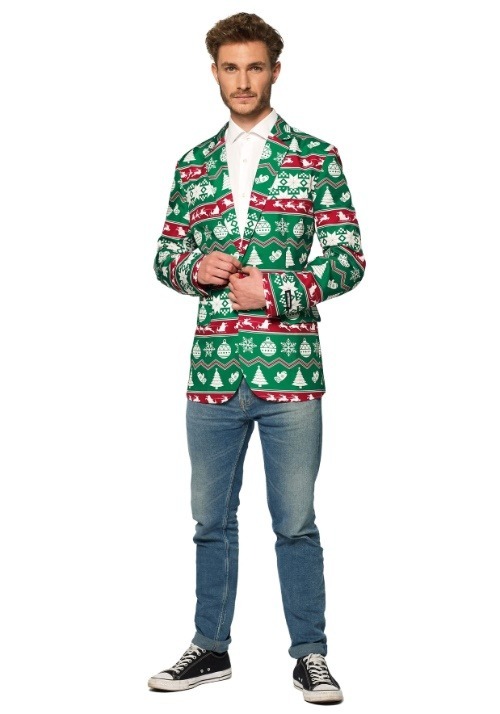 Suitmeister Christmas Green Nordic Men's Blazer