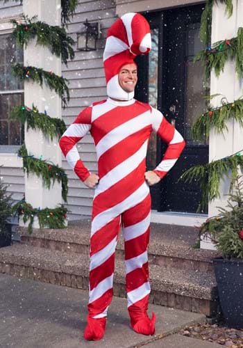 Adult Red Candy Cane Bodysuit-2