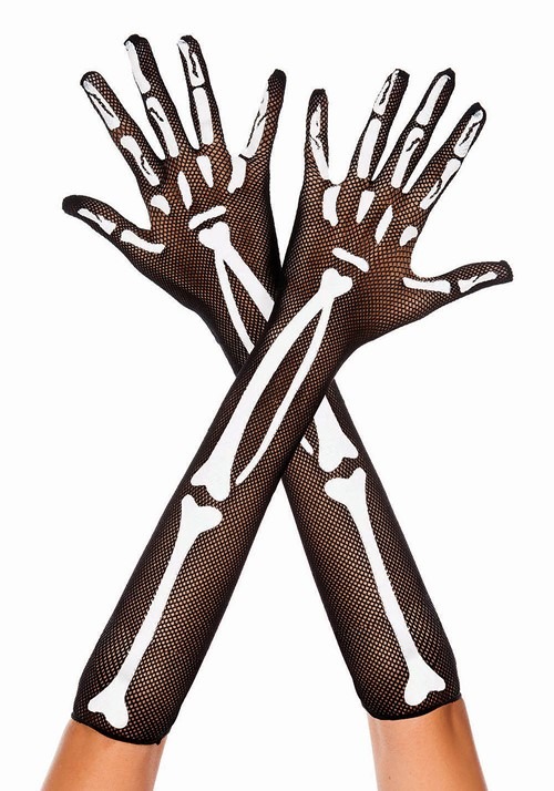 Skeleton Fishnet Gloves