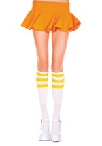 Athletic Knee High Stockings White/Yellow