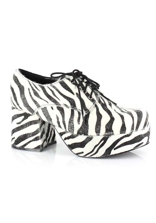 Mens Zebra Hologram Pimp Shoe