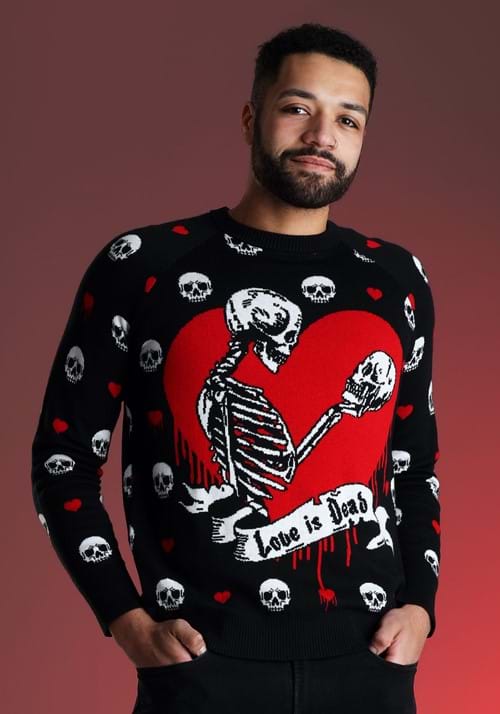 Love is Dead Valentine's Day Adult Sweater-2-0