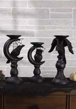 Set of 3 Matte Black Halloween Candleholders Alt 1