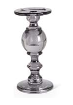 Set of Three Gray Transparent Glass Candleholders Alt 2
