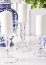 Set of Three Short Glass Candleholders Alt 1