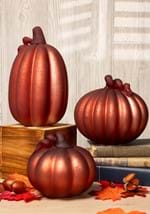 Set of 3 Red Mercury Glass LED Pumpkins Alt 1