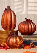 Set of 3 Red Mercury Glass LED Pumpkins Alt 2