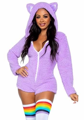 Women's Purple Cuddle Cat Costume