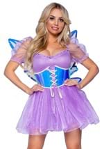 Silver Iridescent Vinyl Waist Cincher Fairy Wings Alt 1