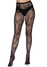 Black Butterfly Net Tights Alt 3