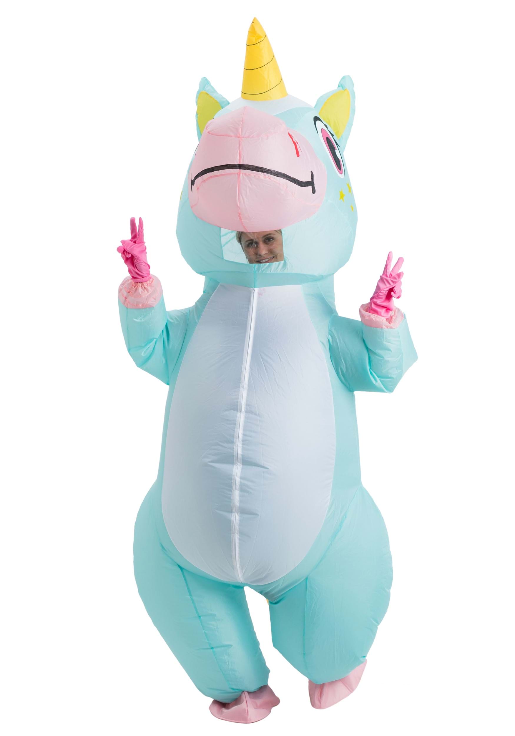 PartyForYou Blow Up Inflatable Unicorn Costume For Adult Kid Girl Women