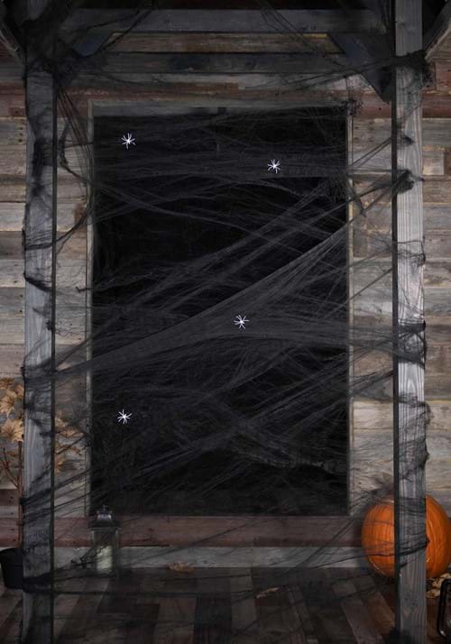 60g Large Black Spider Web with Spiders Decoration
