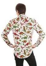 Adult Christmas Dinosaurs Button Up Shirt Alt 1