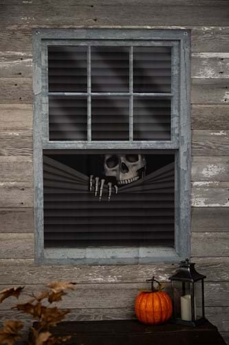47 Inch Peeking Skeleton Curtain Decoration