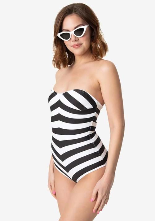 Barbie x Unique Vintage Black & White One Piece Suit