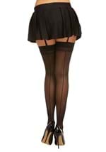 Women's Black Thigh High w/ Back Seam Alt 1