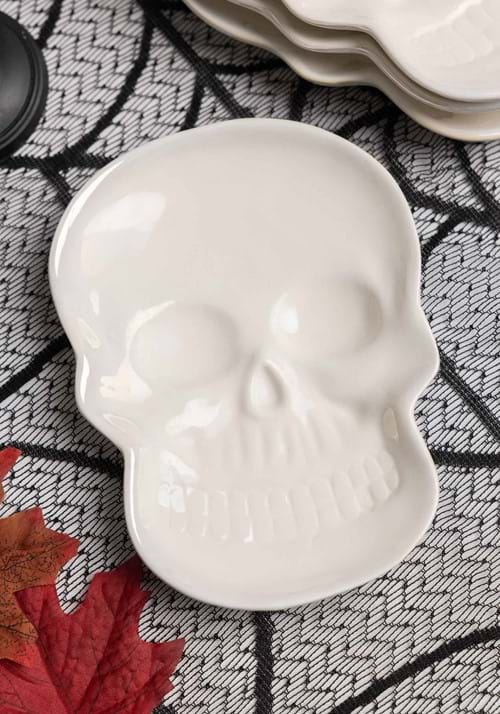 Set of 4 Iridescent Skull Shaped Plates