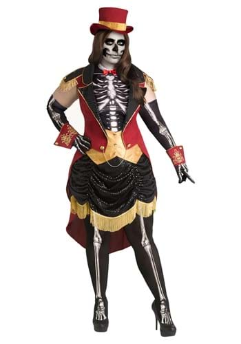 Womens Plus Skeleton Ringmistress Costume