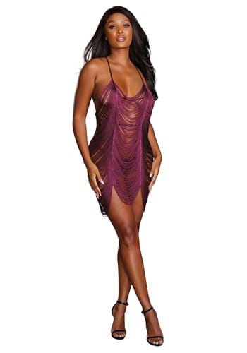 Womens Mulberry Fringe Chemise GString