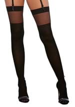 Black Faux Boot Detail Thigh High Alt 2