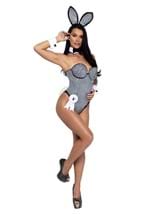 Playboy Womens Black Silver Rhinestone Bunny Costume Alt 1