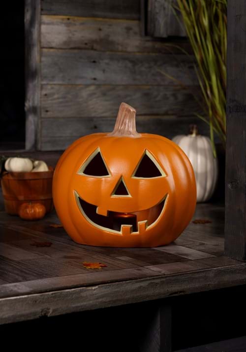 17 Inch Orange Blow Mold Pumpkin Decoration