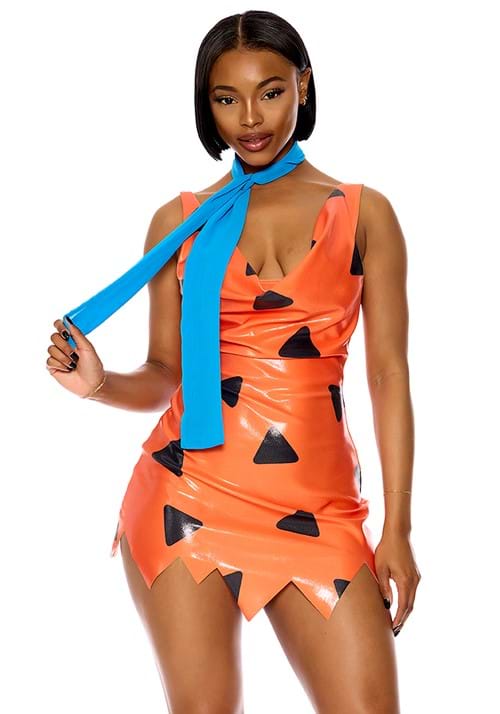 Womens Sexy Bedrock Fred Patent Costume Dress