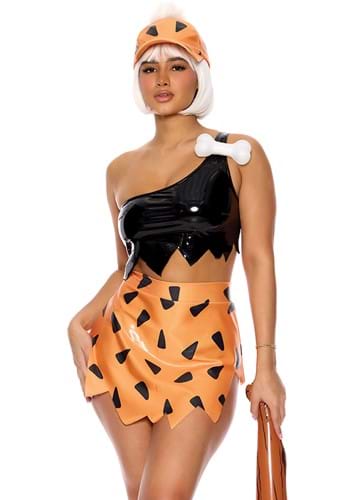 Womens 5 Piece Patent BAM Bedrock Baddie Costume