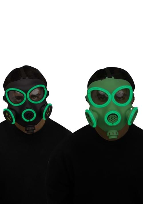 Adult Light Up Costume Gas Mask with Prop Respirator