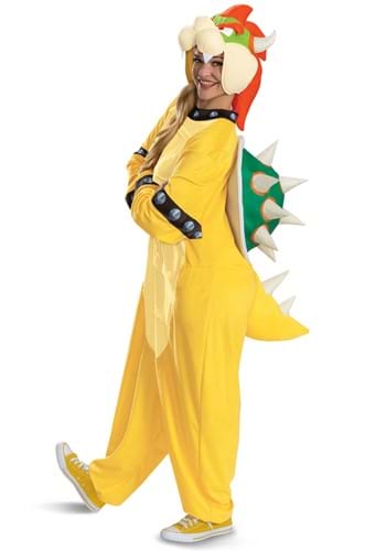 Adult Super Mario Bowser Hooded Jumpsuit Alt 1