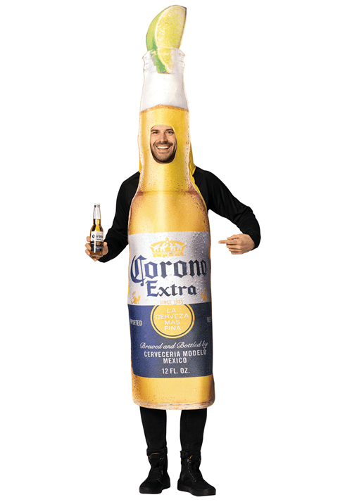 Adult Corona Extra Bottle with Lime Costume
