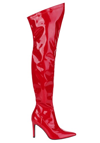 Women's Red Patent Thigh High Boots